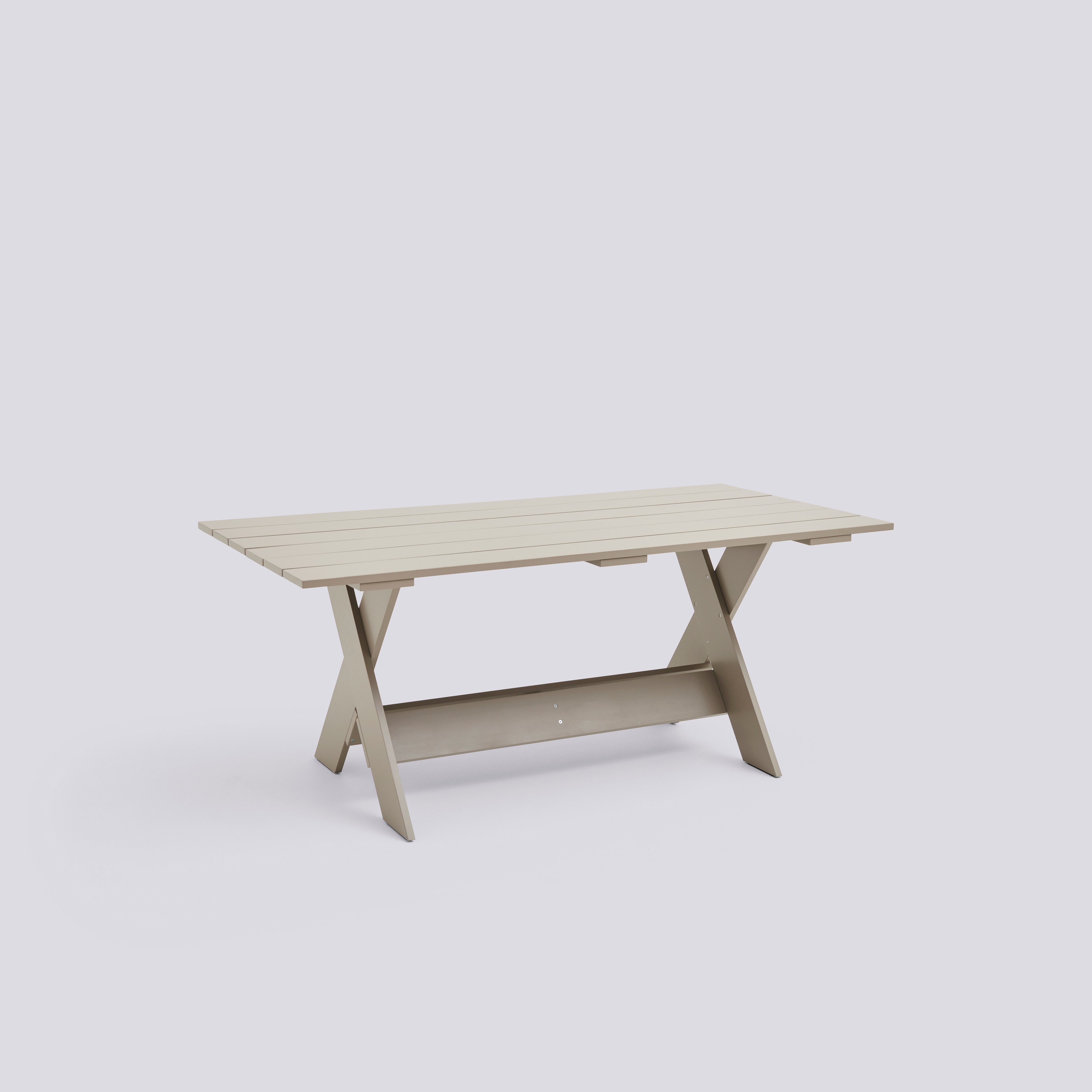 Crate Dining Table-L180 x W89,5 x H74,5-London fog water-based lacquered pinewood