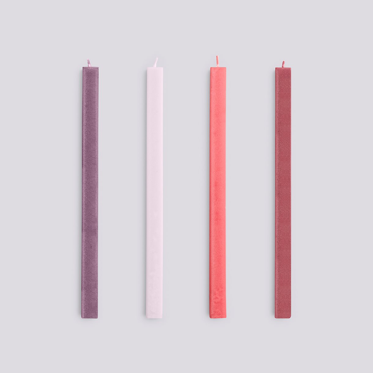 Square Candle-Reds and bordeaux, Set of 4