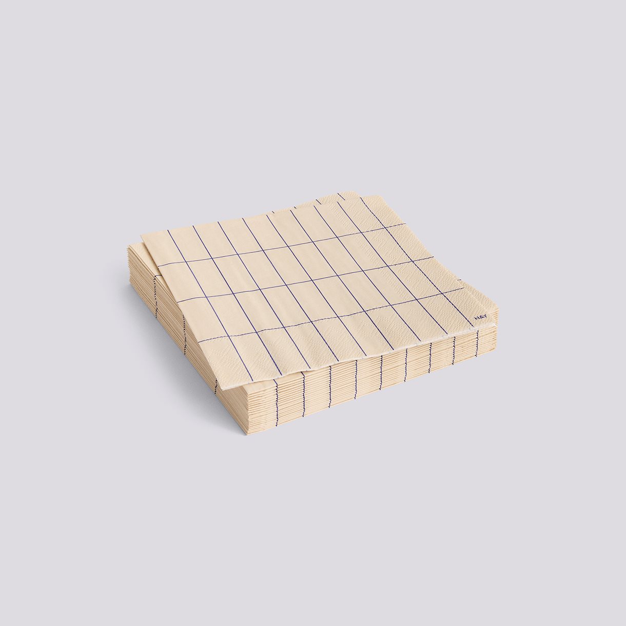 Pattern Napkins-Set of 20 Lunch-Off-white and blue grid