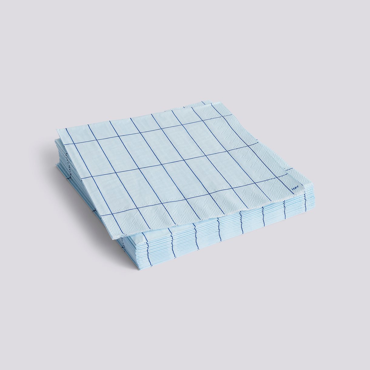 Pattern Napkins-Set of 20 Dinner-Light blue and blue grid