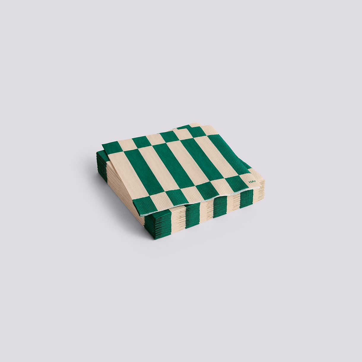 Pattern Napkins-Set of 20 Cocktail-Off-white and green