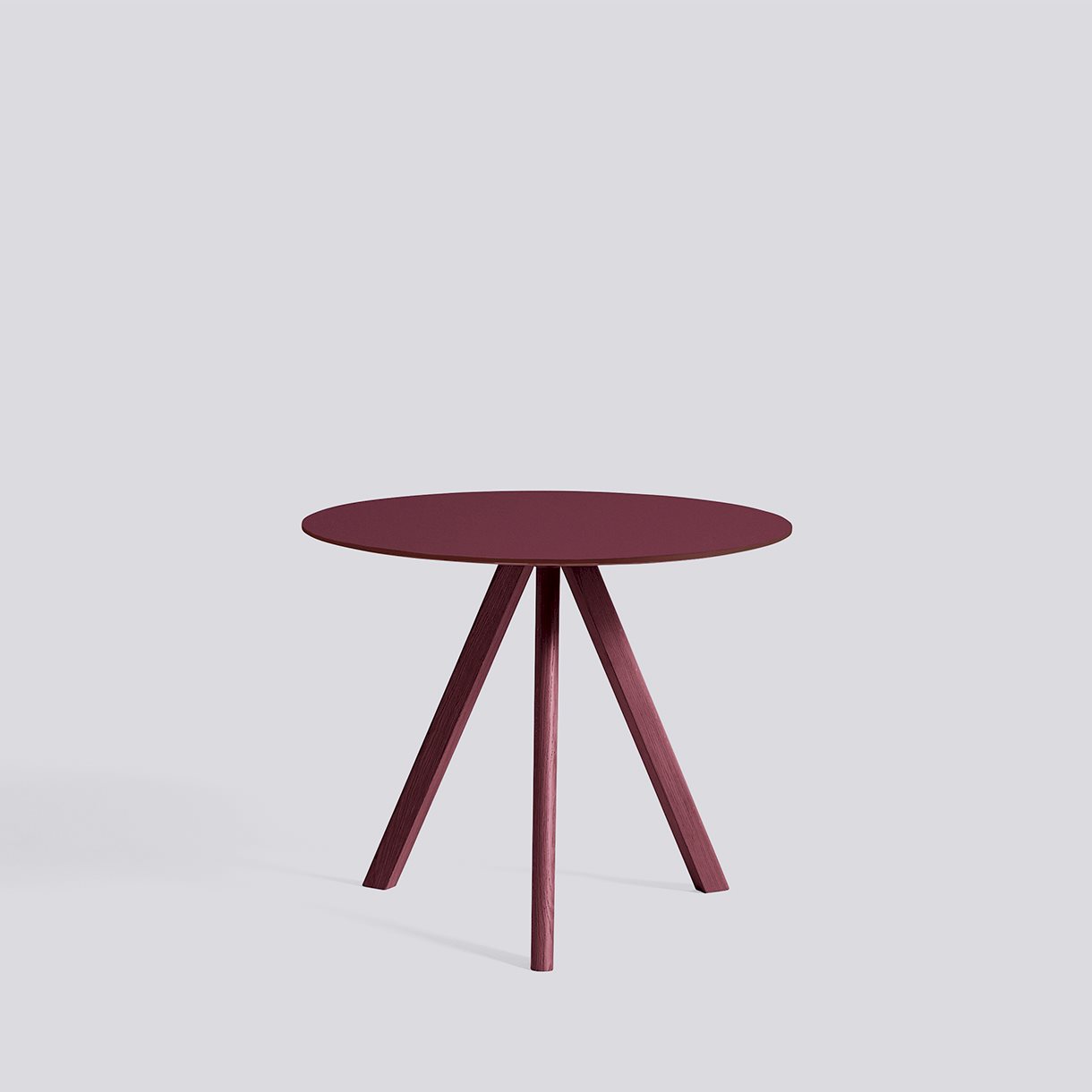 CPH20 Table Bordeaux water-based lacquered oak frame-Ø120 x CPH20 Table Bordeaux water-based lacquered oak frame-Ø120 x