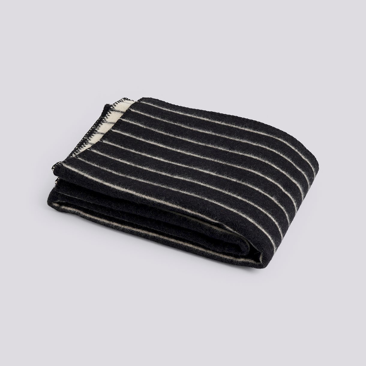 Outdoor Market Throw-W130 x L180-Black with beige stripe