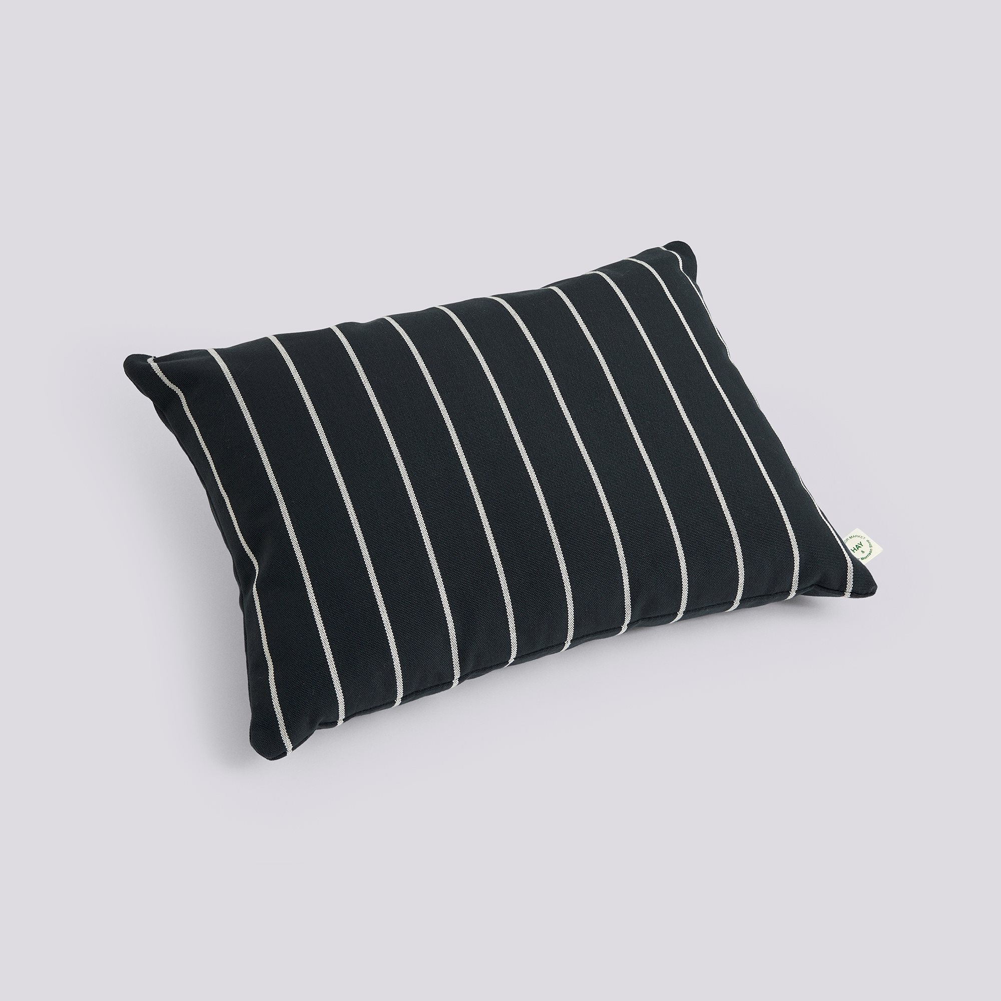Outdoor Market Cushion-45 x 35-Black with beige stripe