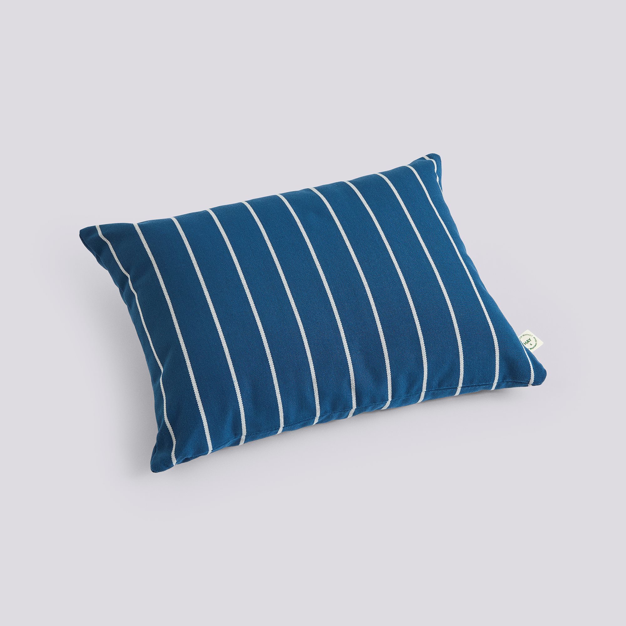 Outdoor Market Cushion-45 x 35-Blue with beige stripe