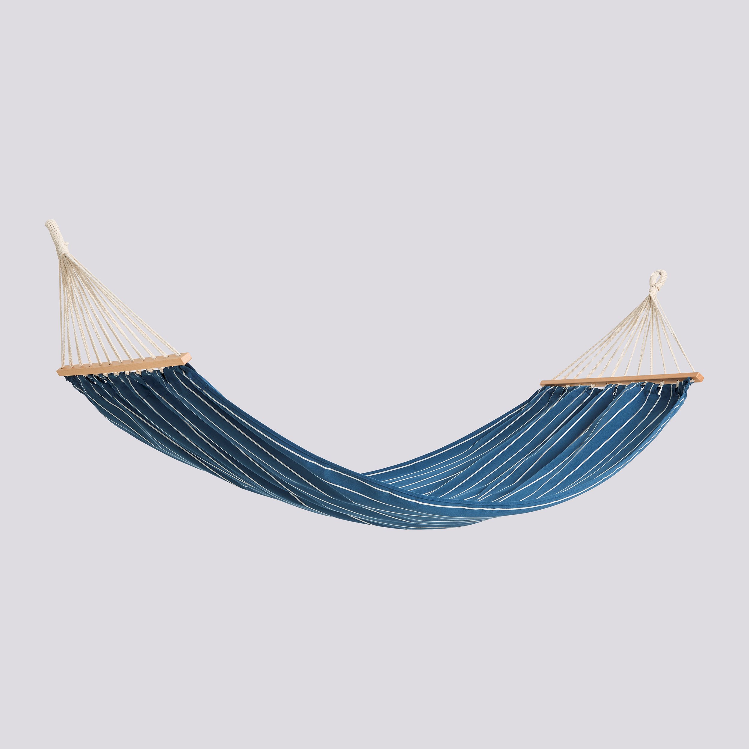 Outdoor Market Hammock-Blue with beige stripe