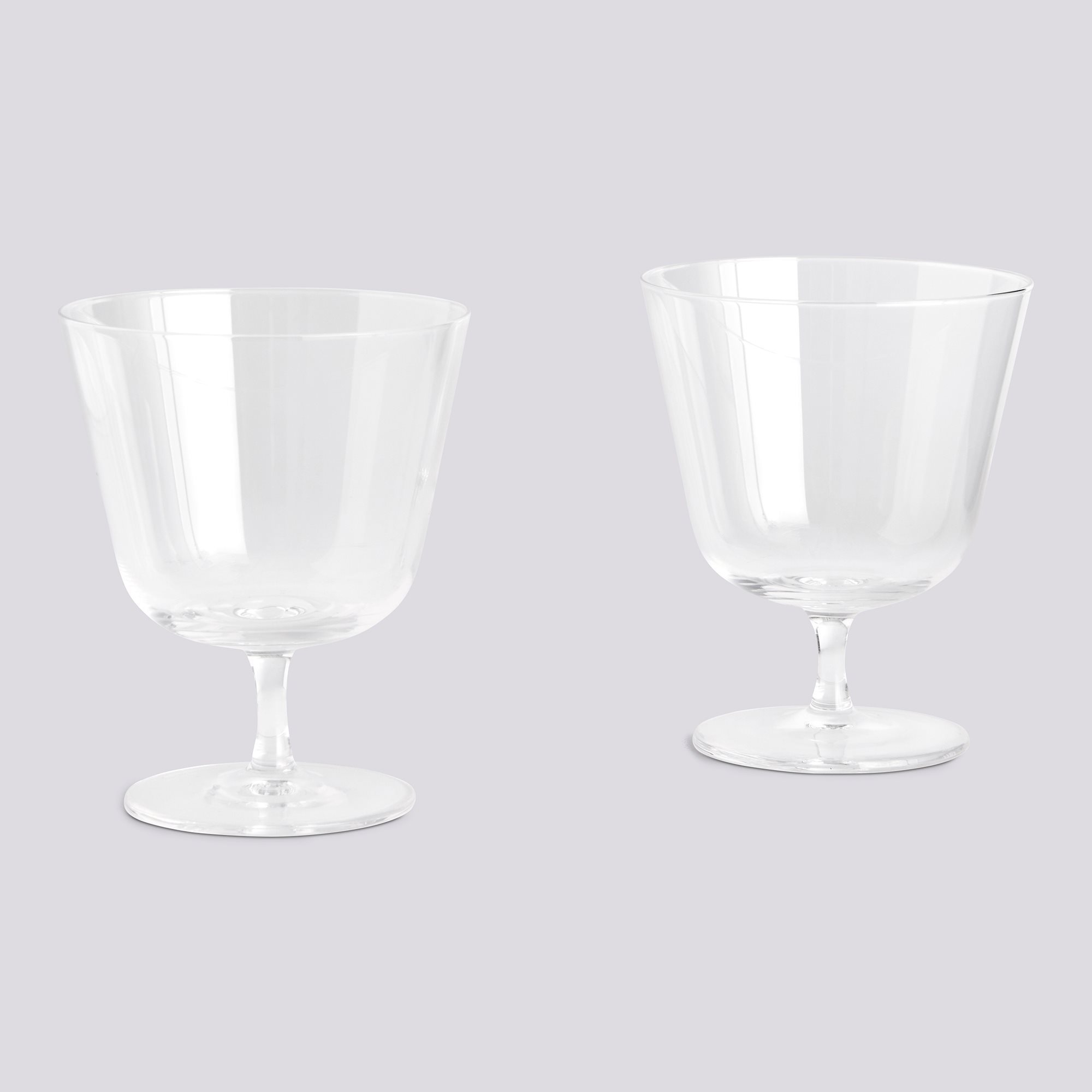 Curve Stem Glass-Set of 2-Small-Clear