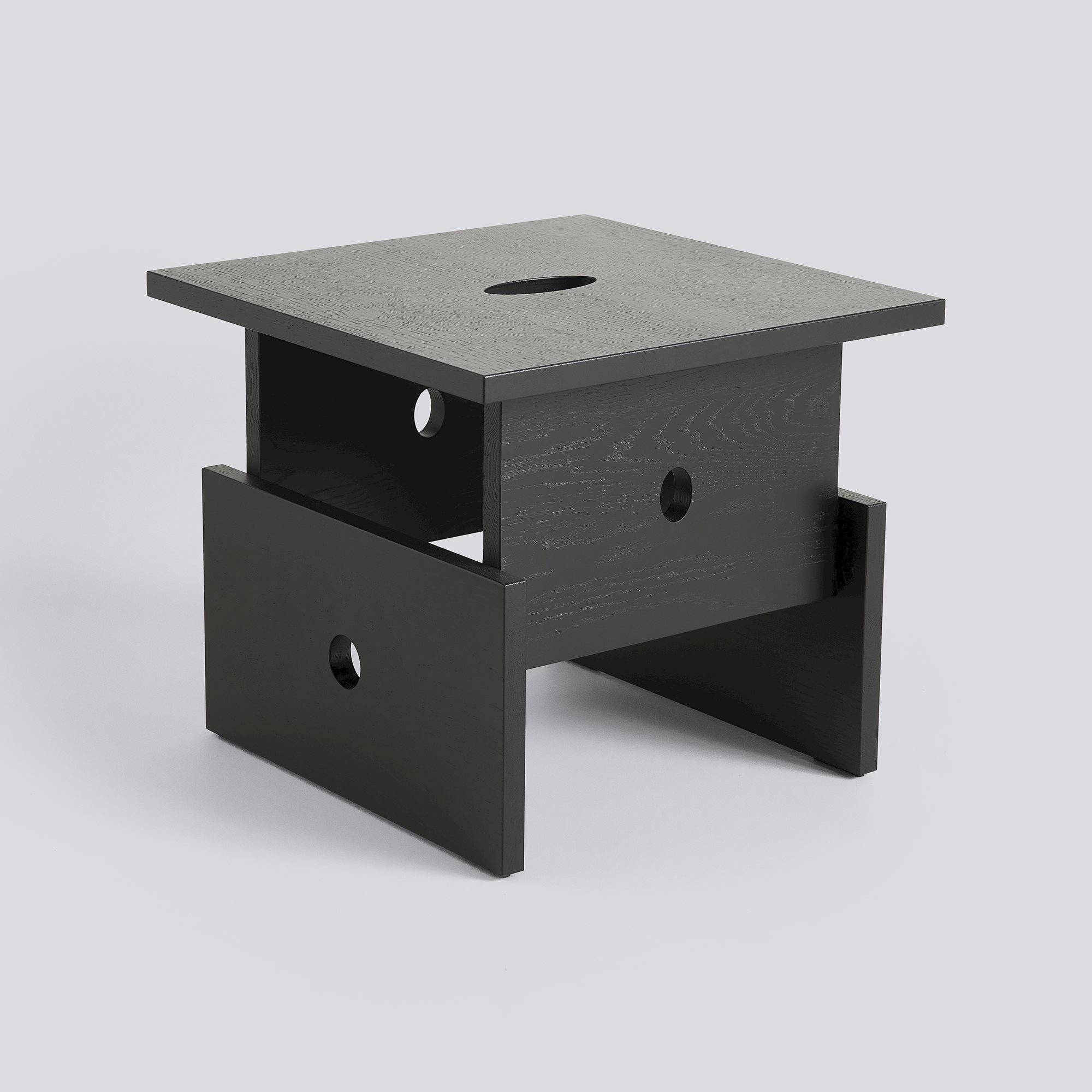 Wood Box Coffee Table-Black water-based lacquered oak