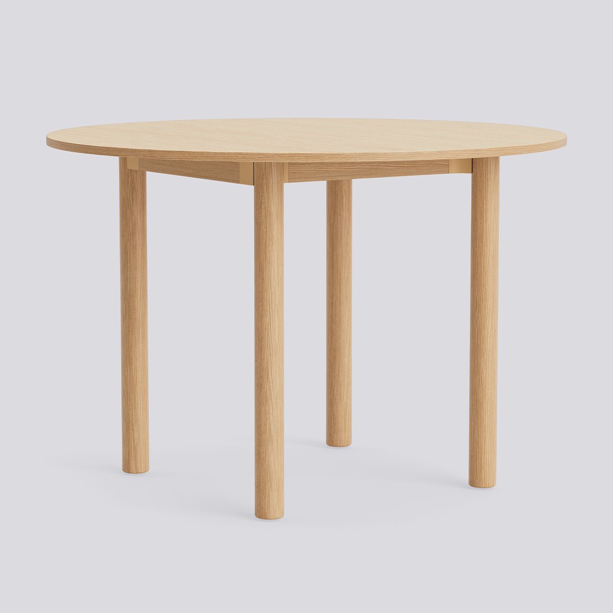 Annex Table Round Water-based lacquered oak legs Water-based lacquered oak apron Adjustable gliders-Ø110 x H75-Water-based lacquered oak tabletop Water-based lacquered plywood edge