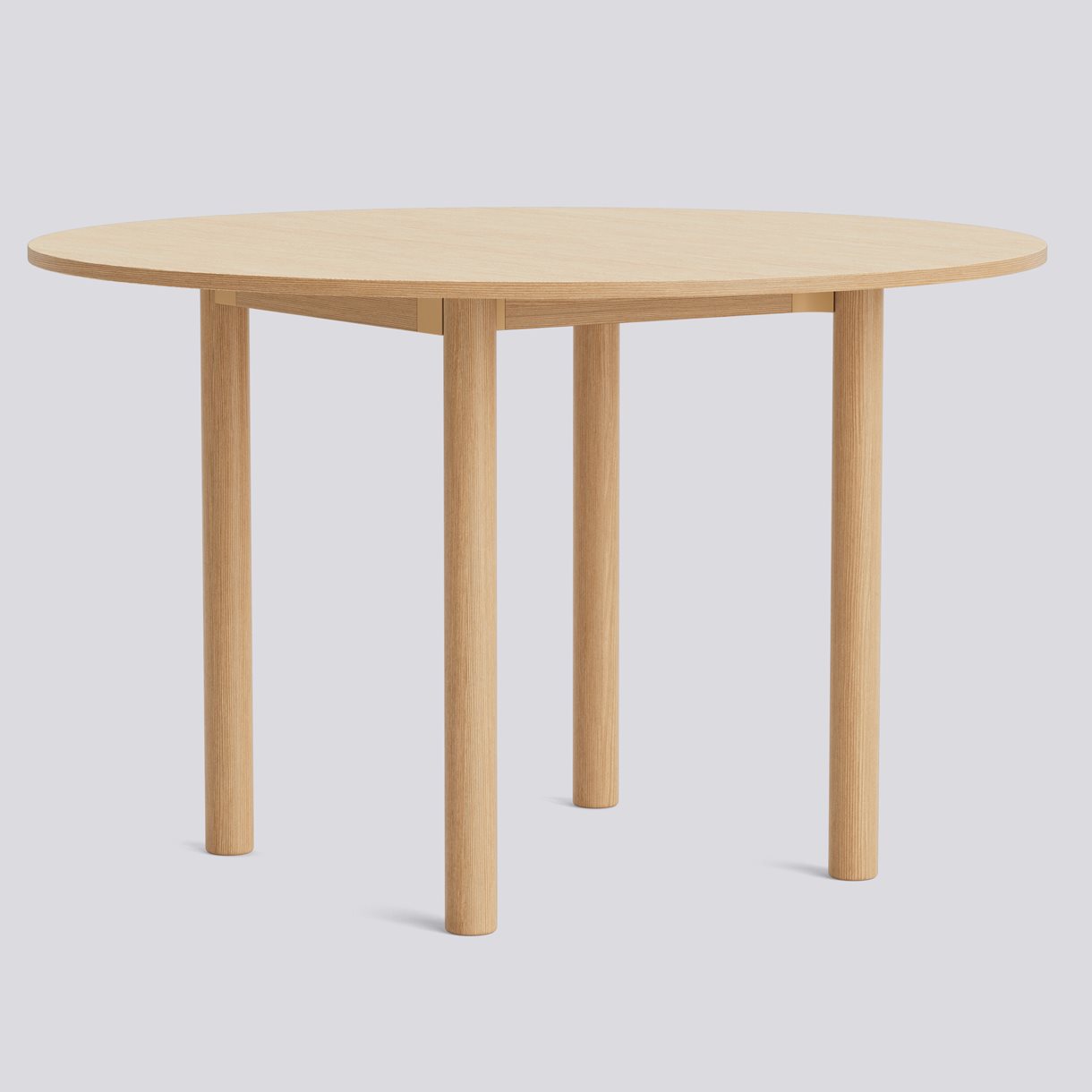 Annex Table Round Water-based lacquered oak legs Water-based lacquered oak apron Adjustable gliders-Ø120 x H75-Water-based lacquered oak tabletop Water-based lacquered plywood edge
