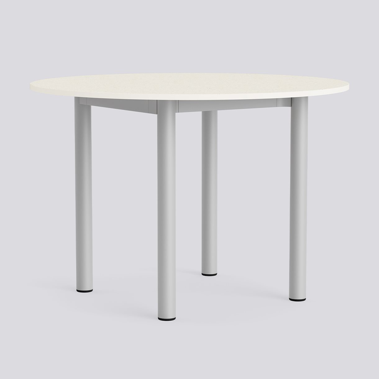 Annex Table Round Anodized aluminium legs Anodized aluminium apron Adjustable gliders-Ø110 x H75-Cotton cream tabletop Cotton cream ABS edge