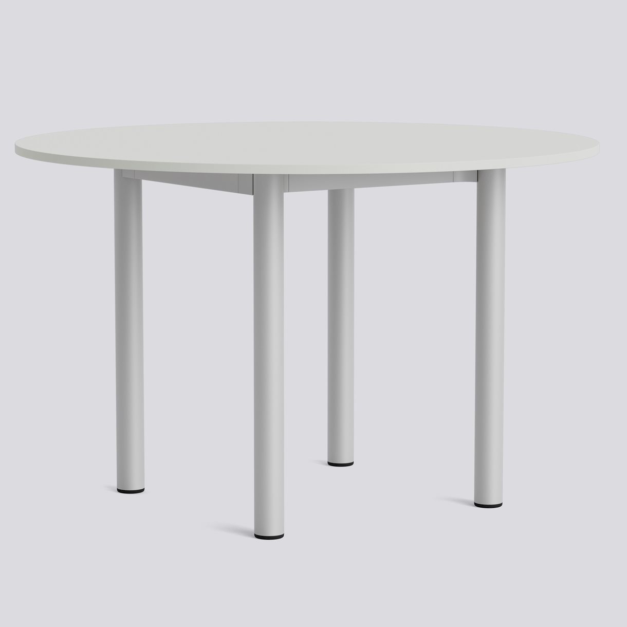 Annex Table Round Anodized aluminium legs Anodized aluminium apron Adjustable gliders-Ø120 x H75-Cloud grey linoleum tabletop Cloud grey ABS edge