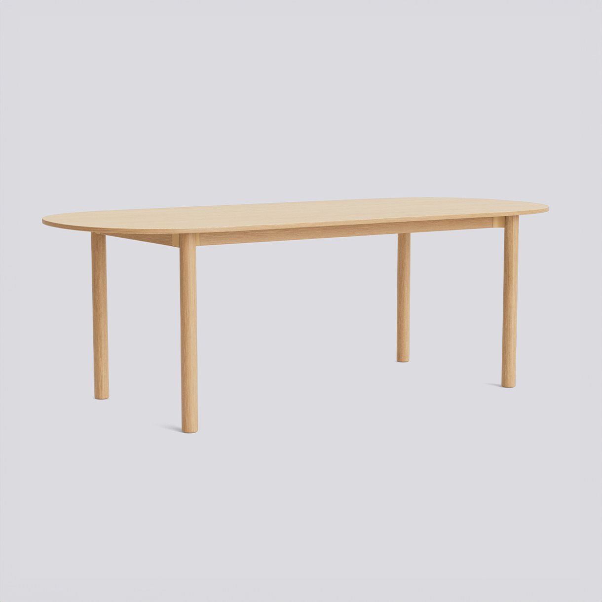 Annex Table Oblong Water-based lacquered oak legs Water-based lacquered oak apron Adjustable gliders-L220 x W95 x H75-Water-based lacquered oak tabletop Water-based lacquered plywood edge