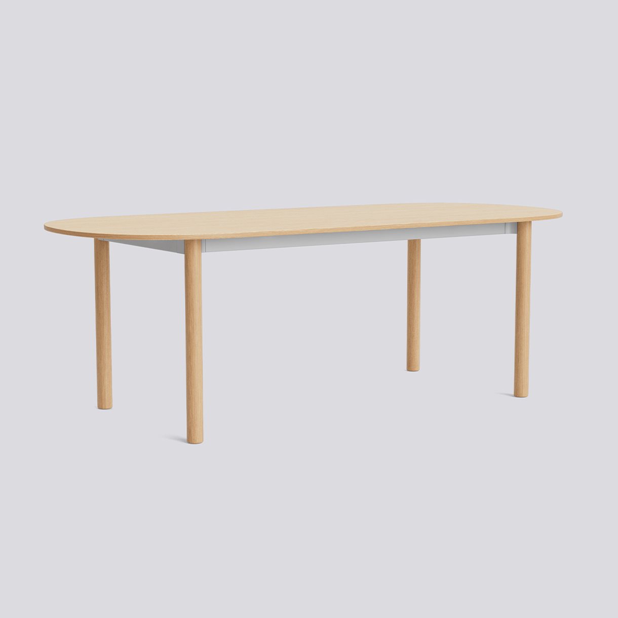 Annex Table Oblong Water-based lacquered oak legs Anodized aluminium apron Adjustable gliders-L220 x W95 x H75-Water-based lacquered oak tabletop Water-based lacquered plywood edge