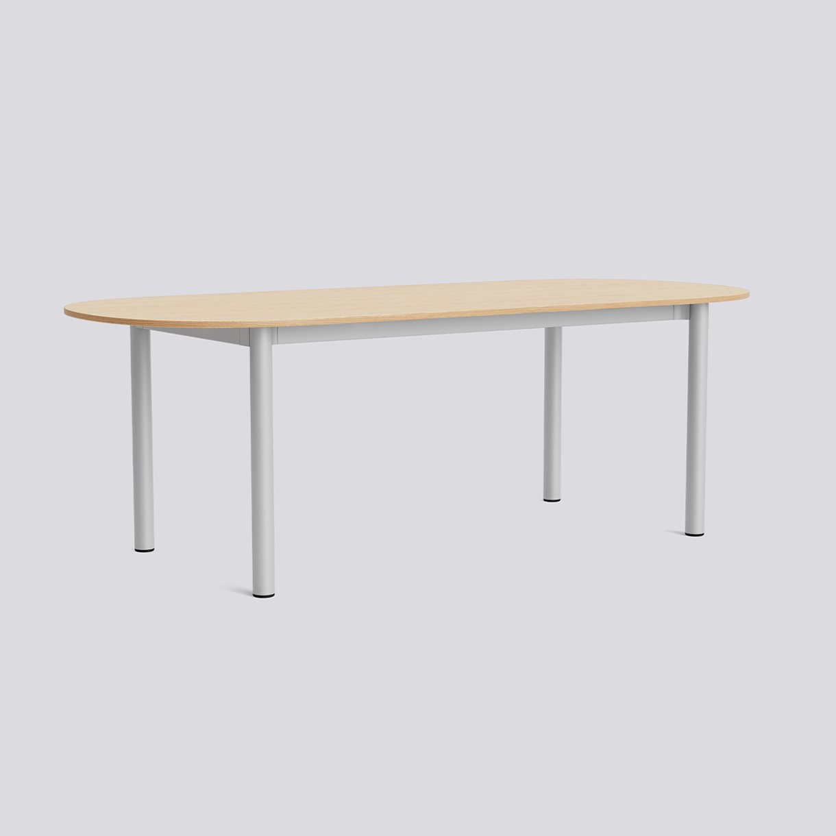 Annex Table Oblong Anodized aluminium legs Anodized aluminium apron Adjustable gliders-L220 x W95 x H75-Water-based lacquered oak tabletop Water-based lacquered plywood edge