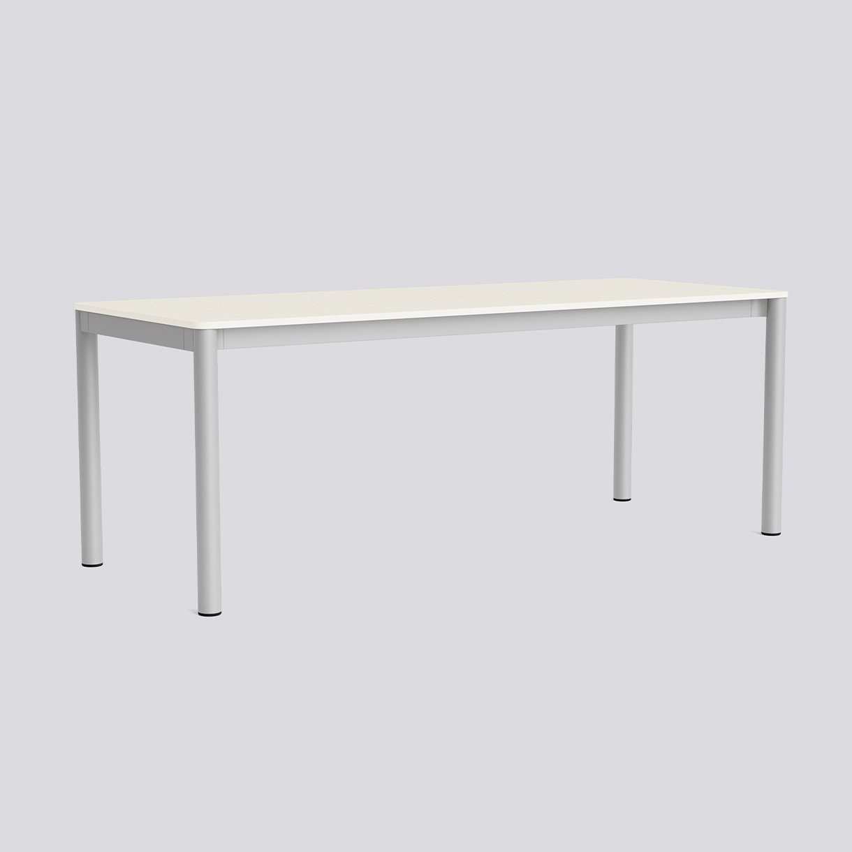Annex Table Flush Anodized aluminium legs Anodized aluminium apron Adjustable gliders-L200 x W80 x H75-Cotton cream tabletop Cotton cream ABS edge