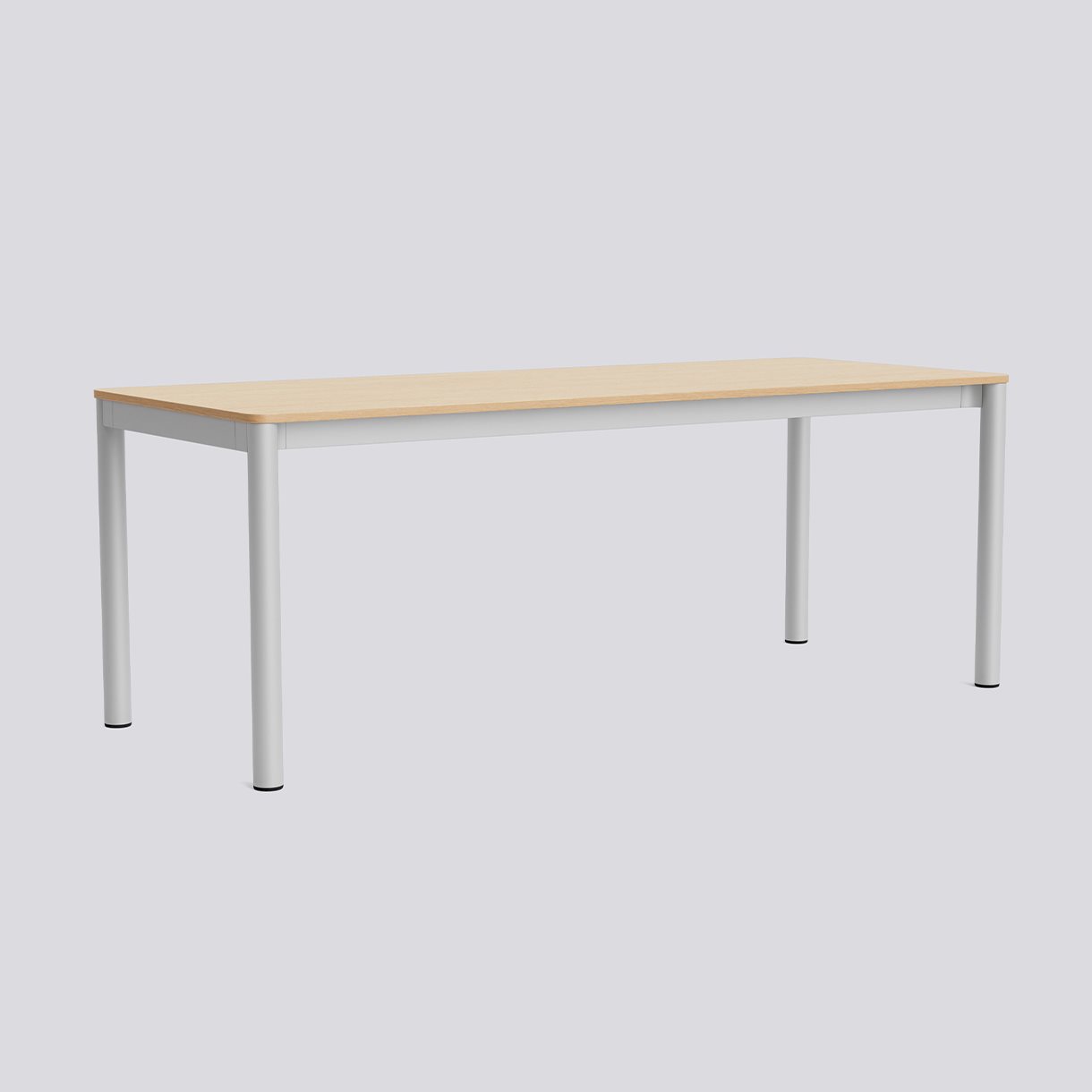 Annex Table Flush Anodized aluminium legs Anodized aluminium apron Adjustable gliders-L200 x W80 x H75-Water-based lacquered oak tabletop Water-based lacquered plywood edge