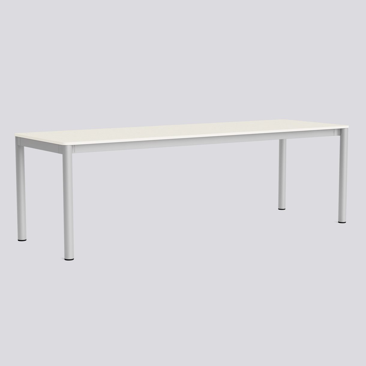 Annex Table Flush Anodized aluminium legs Anodized aluminium apron Adjustable gliders-L240 x W80 x H75-Cotton cream tabletop Cotton cream ABS edge