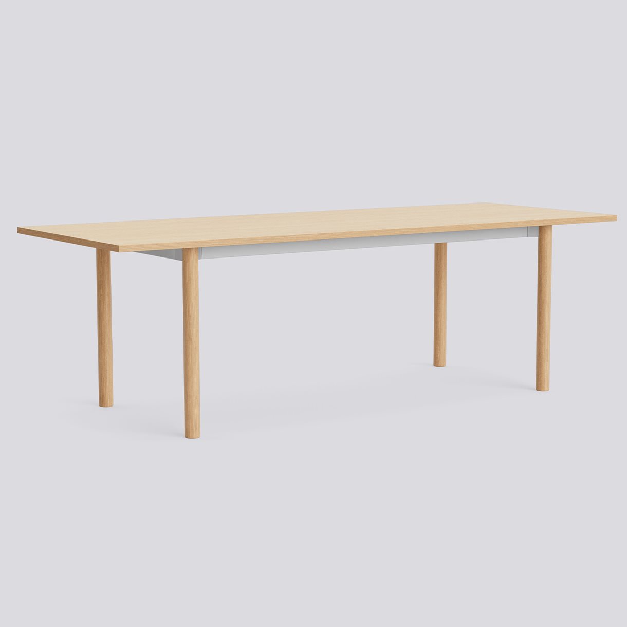 Annex Table Overhang Water-based lacquered oak legs Anodized aluminium apron Adjustable gliders-L240 x W90 x H75-Water-based lacquered oak tabletop Water-based lacquered plywood edge