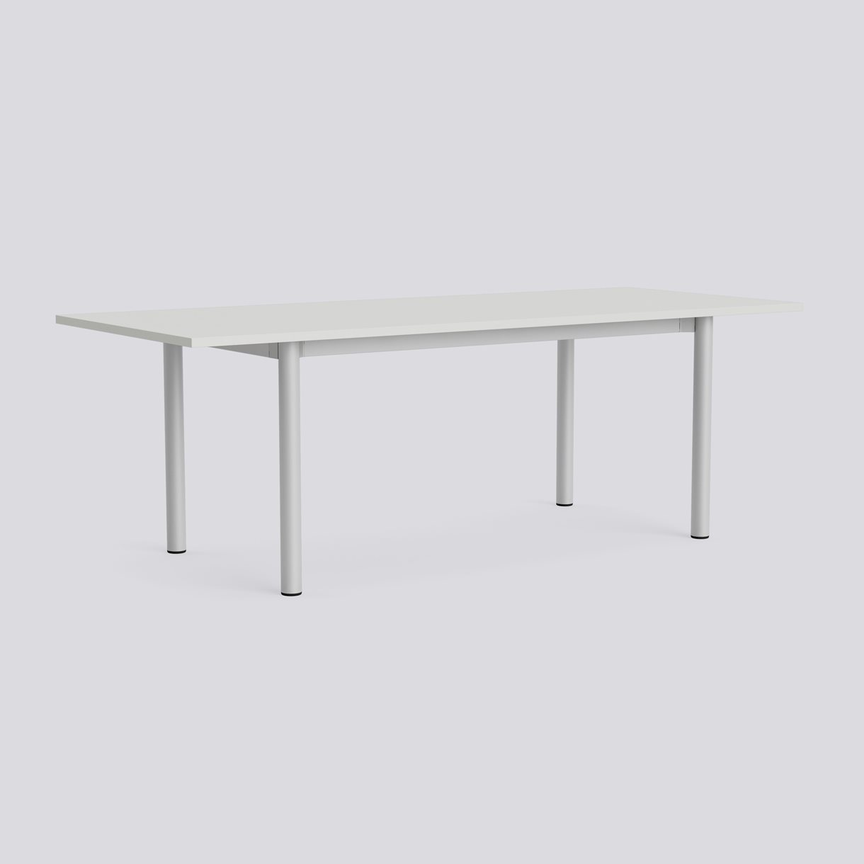 Annex Table Overhang Anodized aluminium legs Anodized aluminium apron Adjustable gliders-L220 x W90 x H75-Cloud grey linoleum tabletop Cloud grey ABS edge