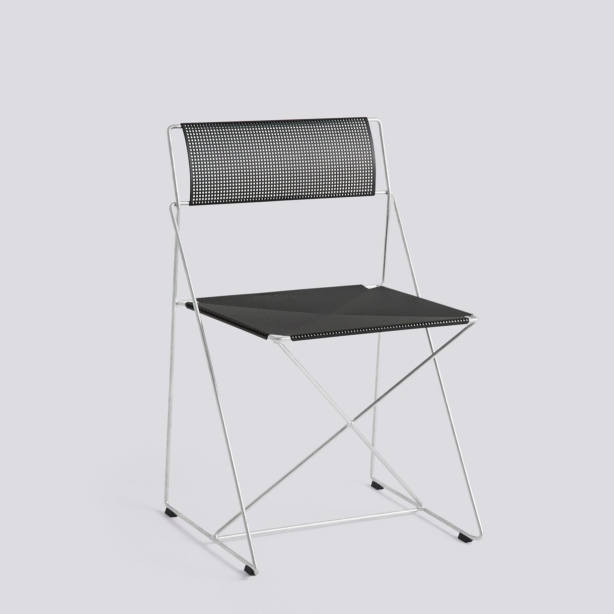 X-Line Chair Hot galvanised base-Black powder coated seat/back