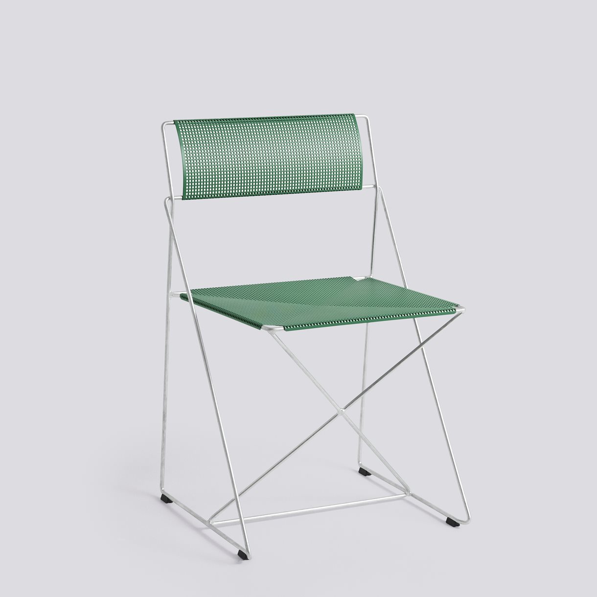 X-Line Chair Hot galvanised base-Leek green powder coated seat/back