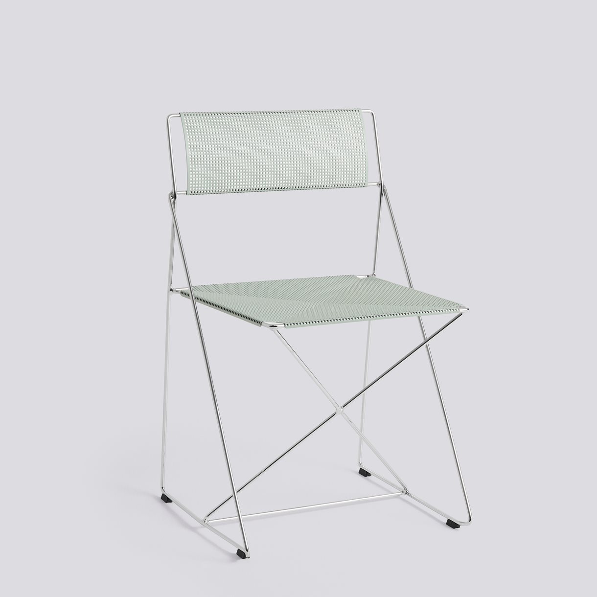 X-Line Chair Chromed base Indoor 2.0-Pale linden powder coated seat/back