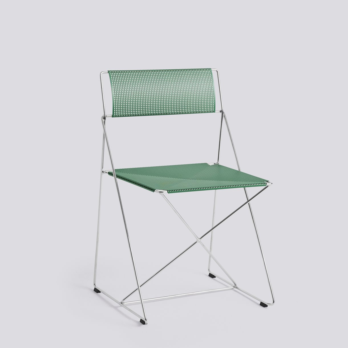 X-Line Chair Chromed base Indoor 2.0-Leek green powder coated seat/back