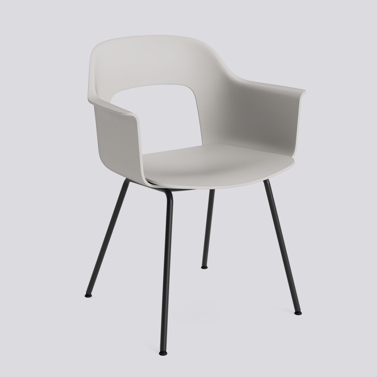 Layout Armchair 211 Black powder coated steel 4 leg base Standard glider-Sky grey polypropylene shell/seat-None-None