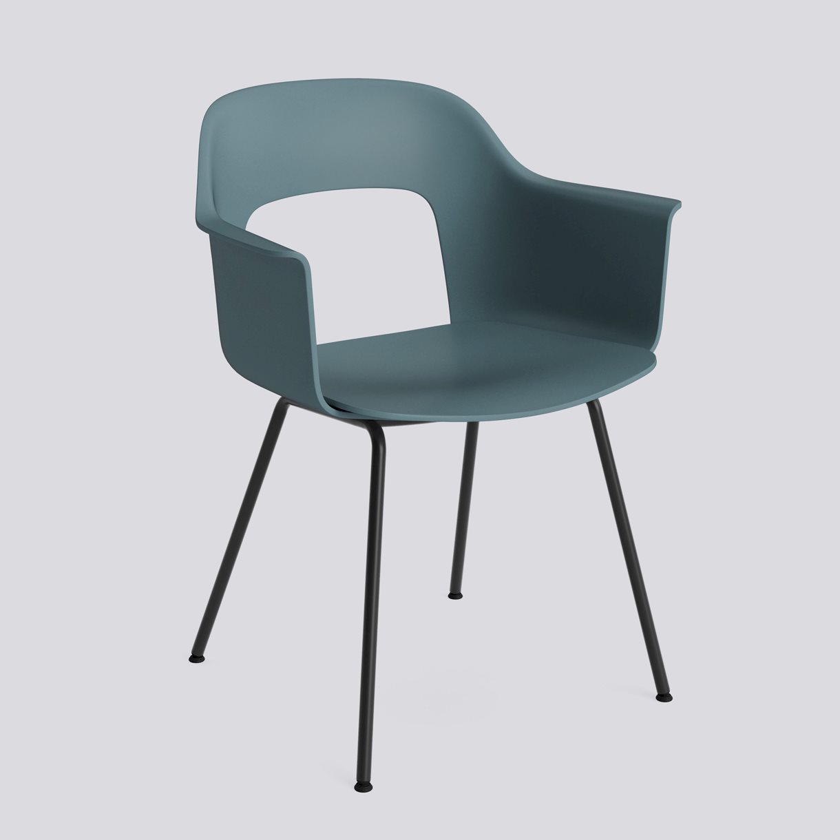 Layout Armchair 211 Black powder coated steel 4 leg base Standard glider-Ocean polypropylene shell/seat-None-None