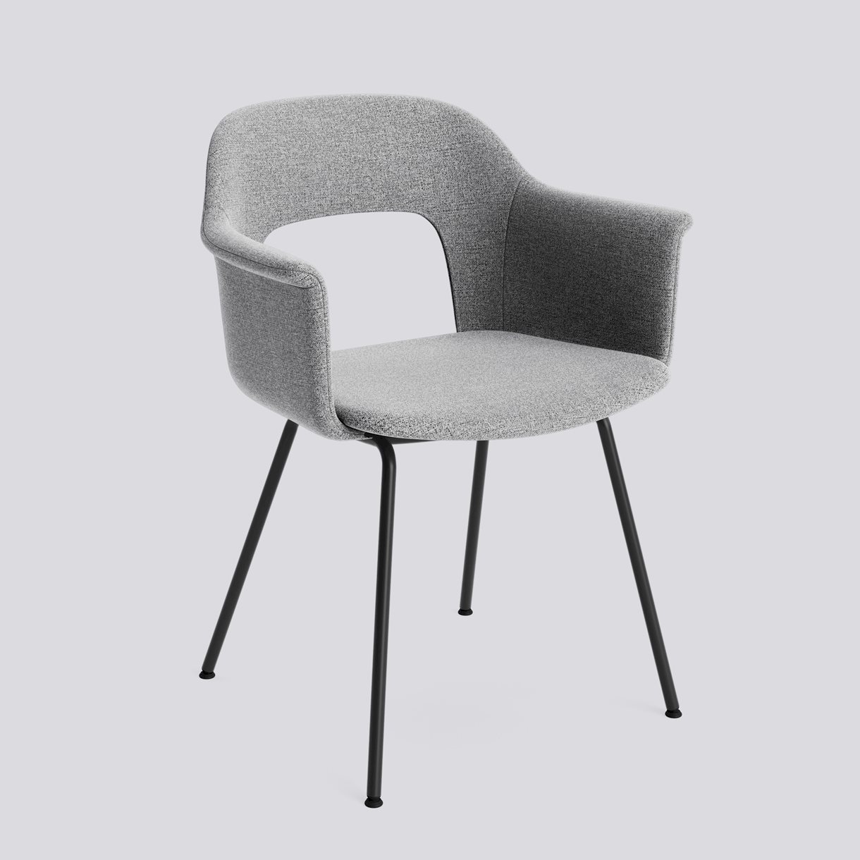 Layout Armchair 214 Black powder coated steel 4 leg base Standard glider-Full upholstery-Hallingdal-130