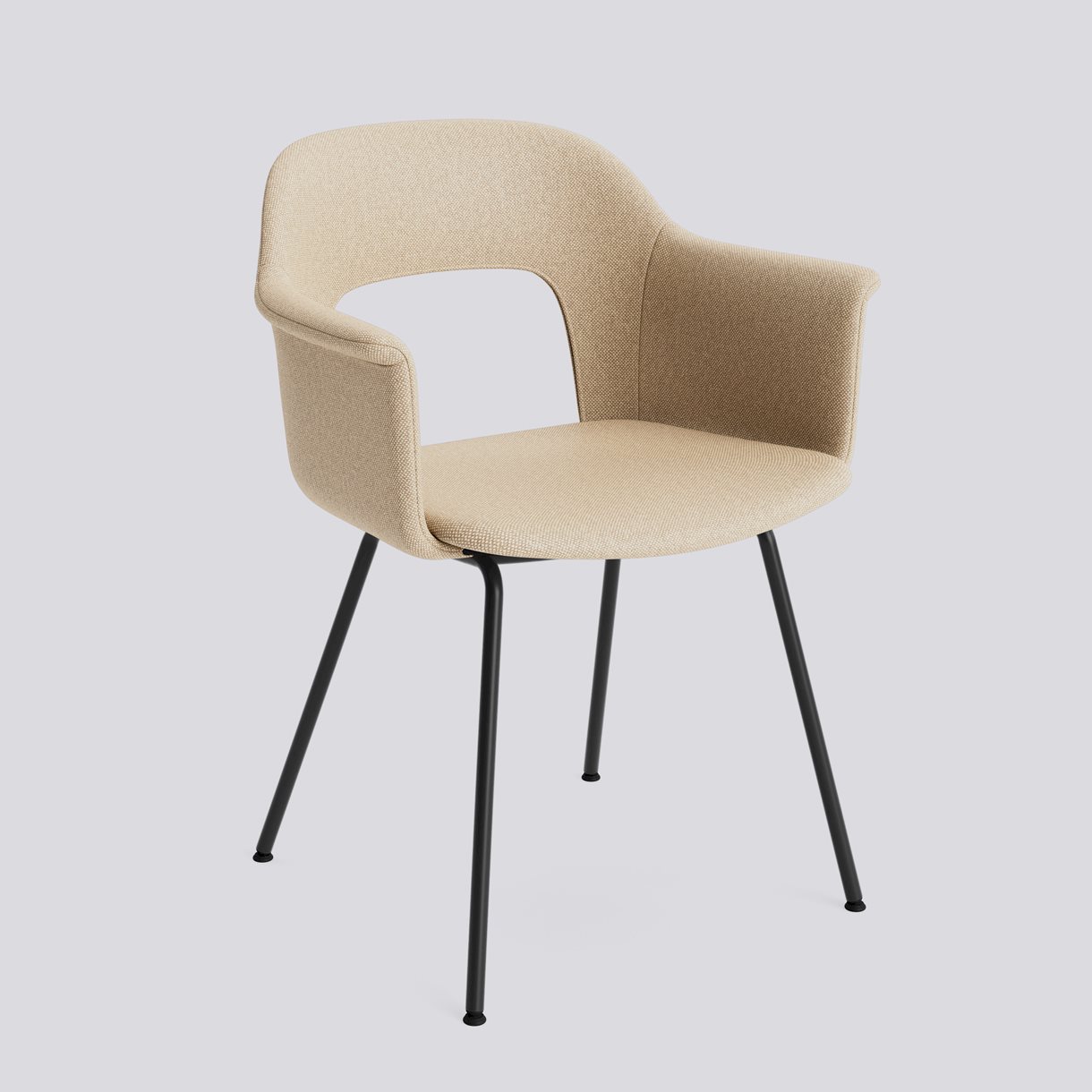 Layout Armchair 214 Black powder coated steel 4 leg base Standard glider-Full upholstery-Hallingdal-220