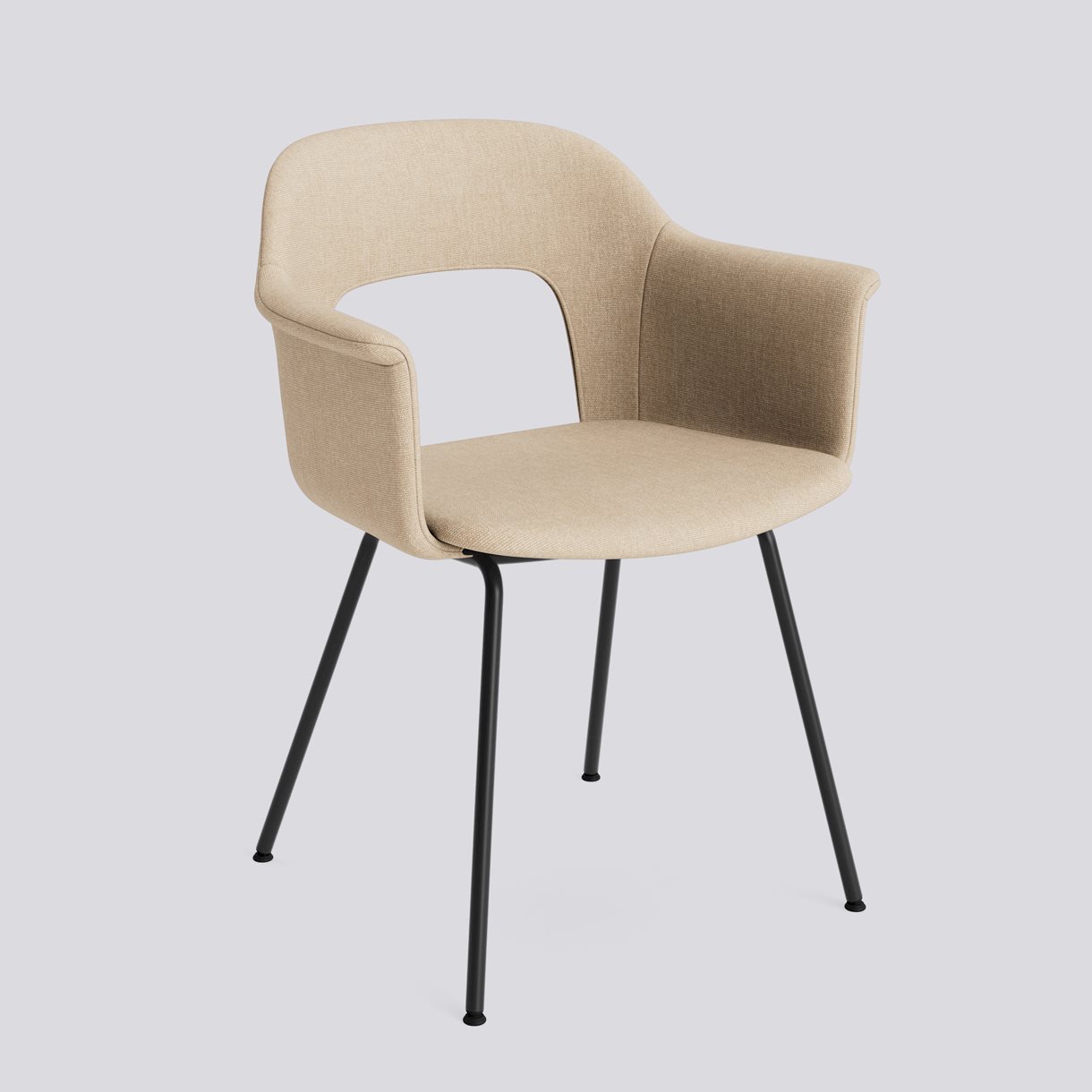 Layout Armchair 214 Black powder coated steel 4 leg base Standard glider-Full upholstery-Metaphor-035