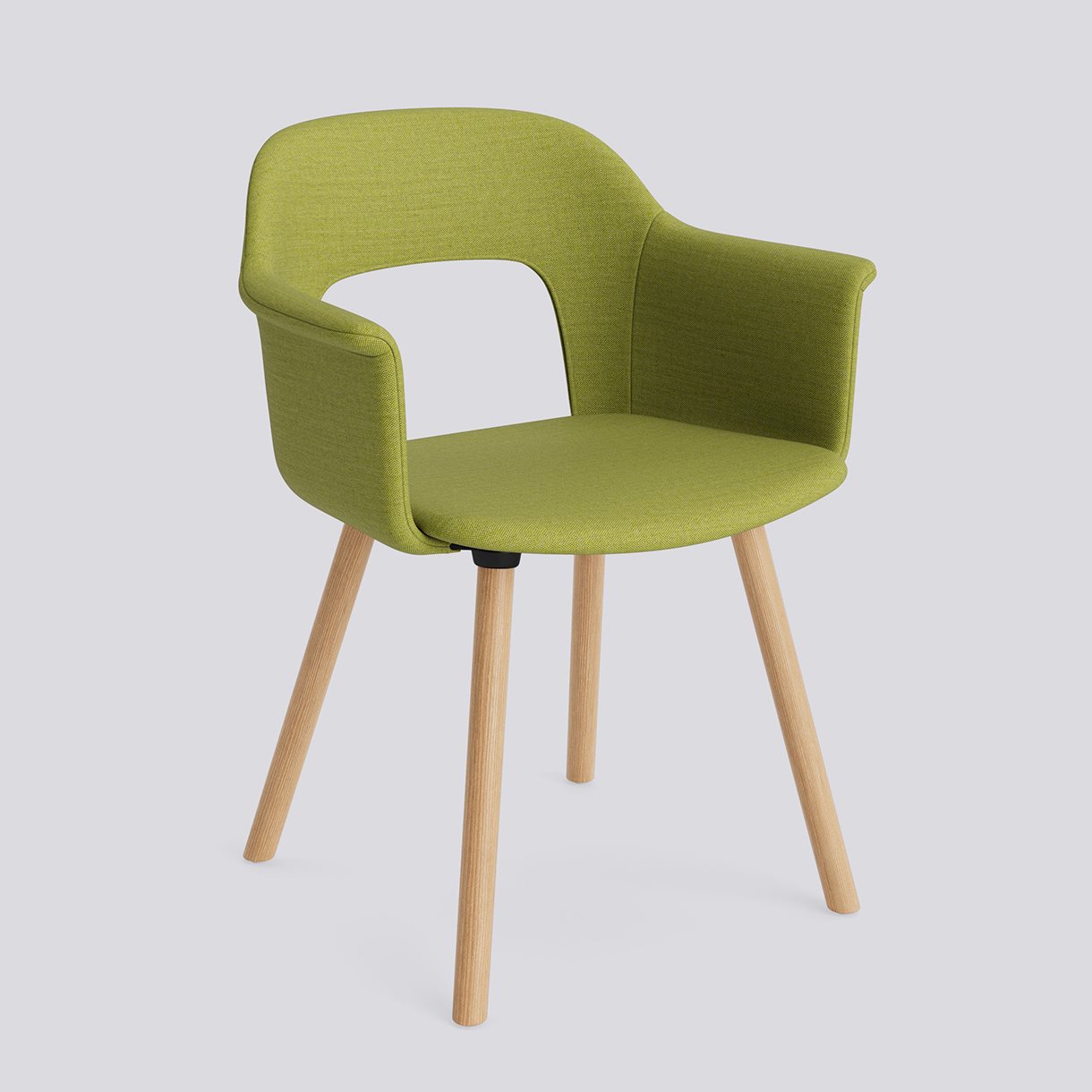 Layout Armchair 224 Water-based lacquered solid oak 4 leg base Standard glider-Full upholstery-Remix-912