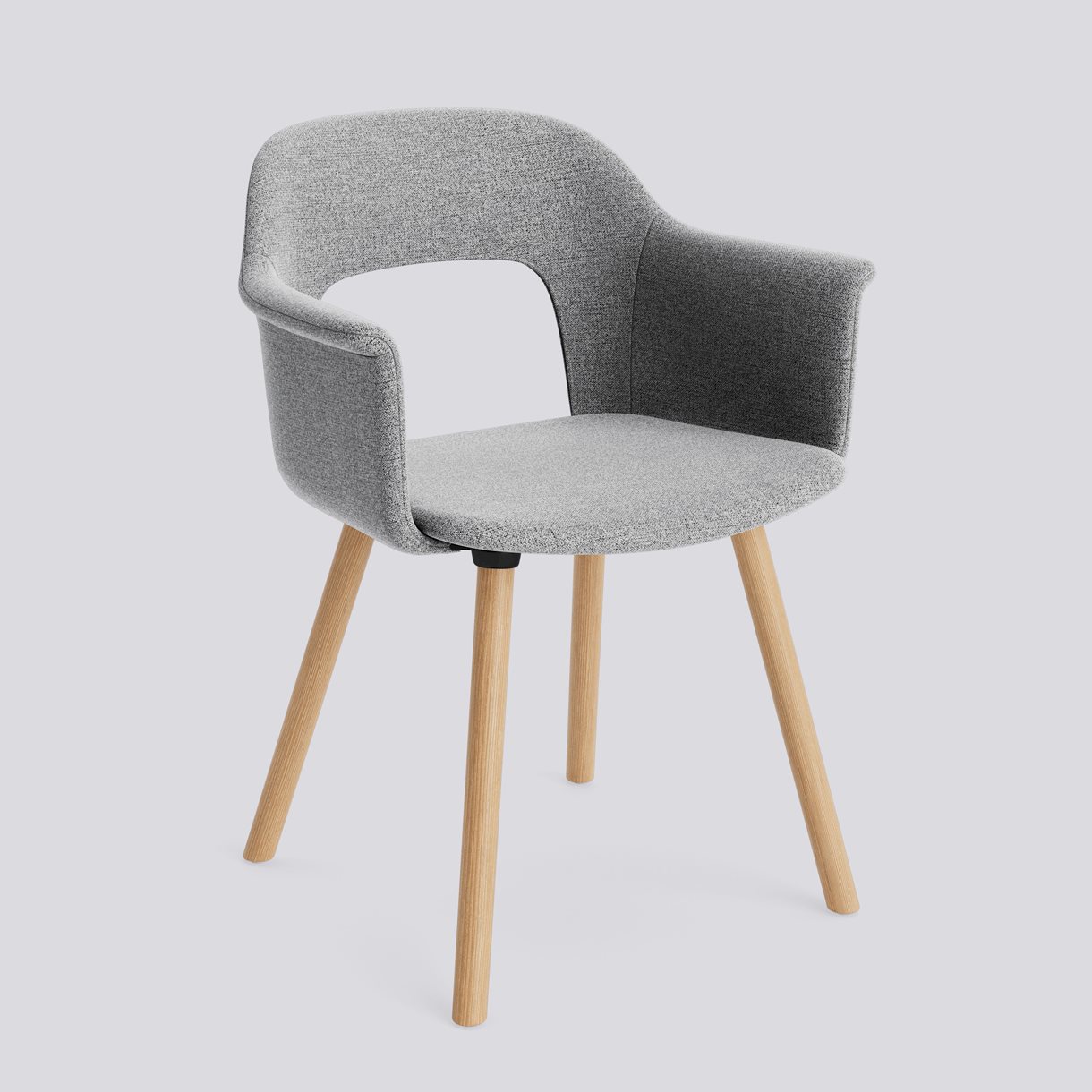 Layout Armchair 224 Water-based lacquered solid oak 4 leg base Standard glider-Full upholstery-Hallingdal-130