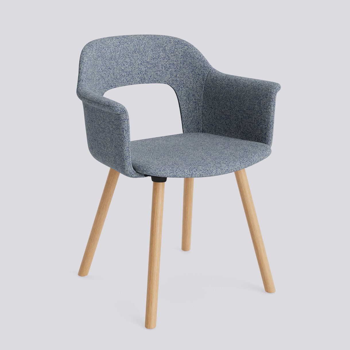 Layout Armchair 224 Water-based lacquered solid oak 4 leg base Standard glider-Full upholstery-Vanir-733