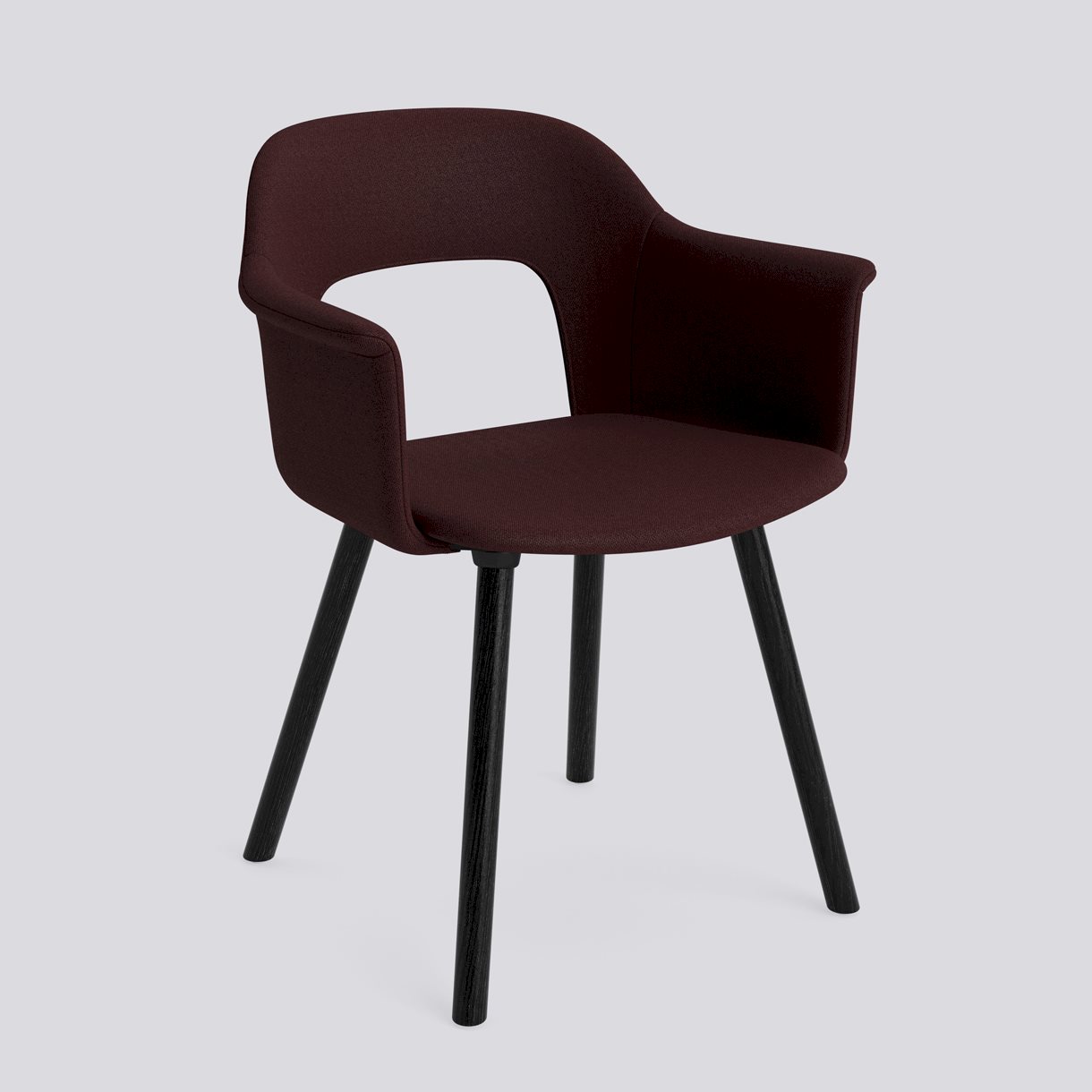 Layout Armchair 224 Black water-based lacquered solid oak 4 leg base Standard glider-Full upholstery-Vidar-693