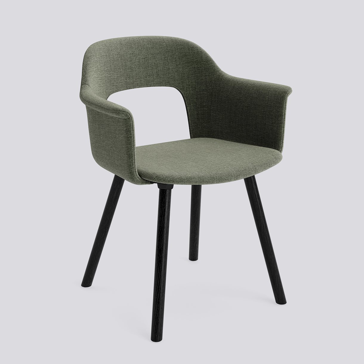 Layout Armchair 224 Black water-based lacquered solid oak 4 leg base Standard glider-Full upholstery-Overlap-11