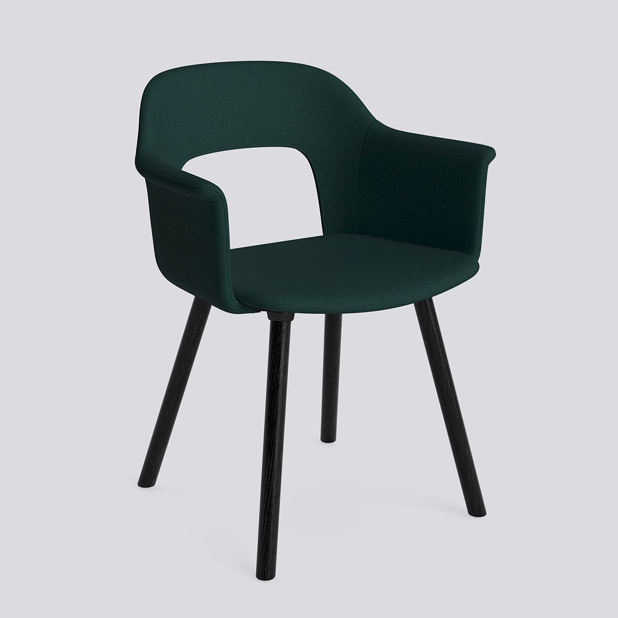 Layout Armchair 224 Black water-based lacquered solid oak 4 leg base Standard glider-Full upholstery-Autumn-971