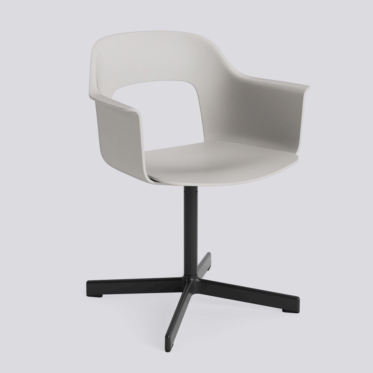 Layout Armchair 231 Black powder coated aluminium 4 star swivel base Standard glider-Sky grey polypropylene shell/seat-None-None