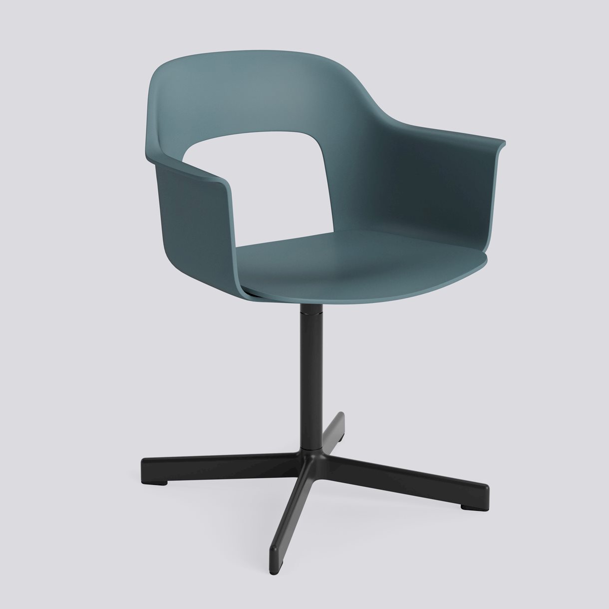 Layout Armchair 231 Black powder coated aluminium 4 star swivel base Standard glider-Ocean polypropylene shell/seat-None-None