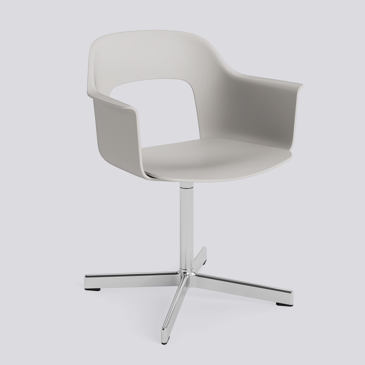Layout Armchair 231 Polished aluminium 4 star swivel base Standard glider-Sky grey polypropylene shell/seat-None-None