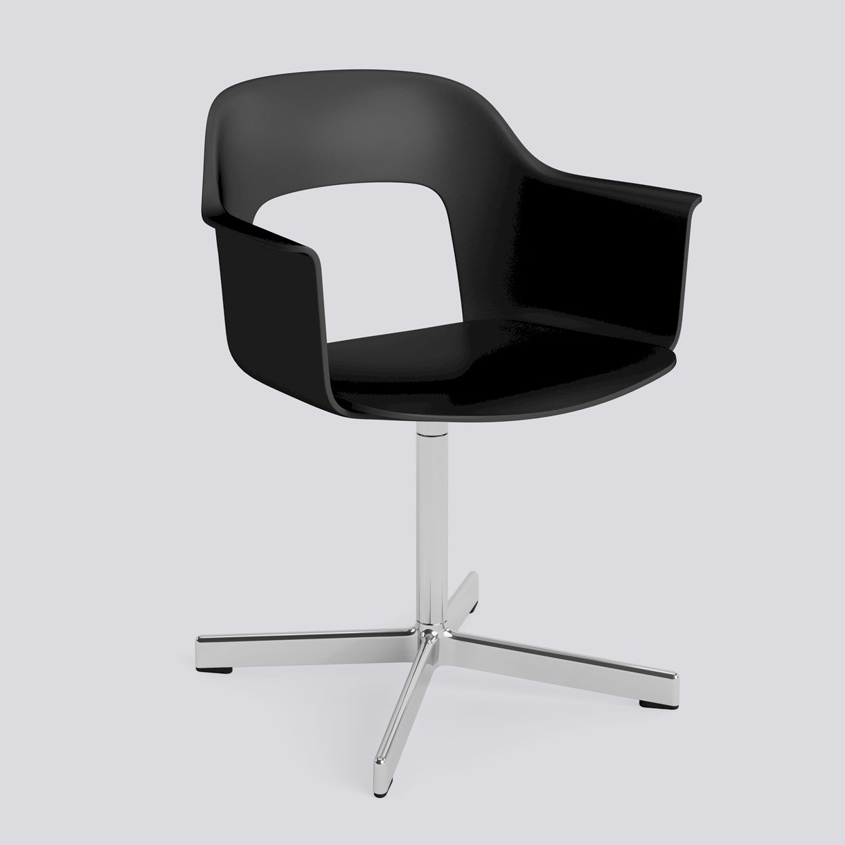 Layout Armchair 231 Polished aluminium 4 star swivel base Standard glider-Black polypropylene shell/seat-None-None