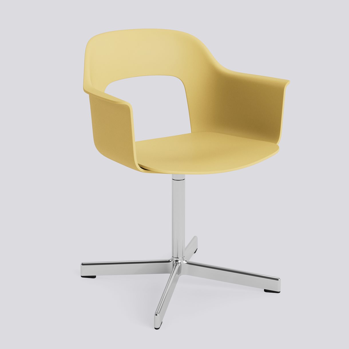 Layout Armchair 231 Polished aluminium 4 star swivel base Standard glider-Biscotti polypropylene shell/seat-None-None