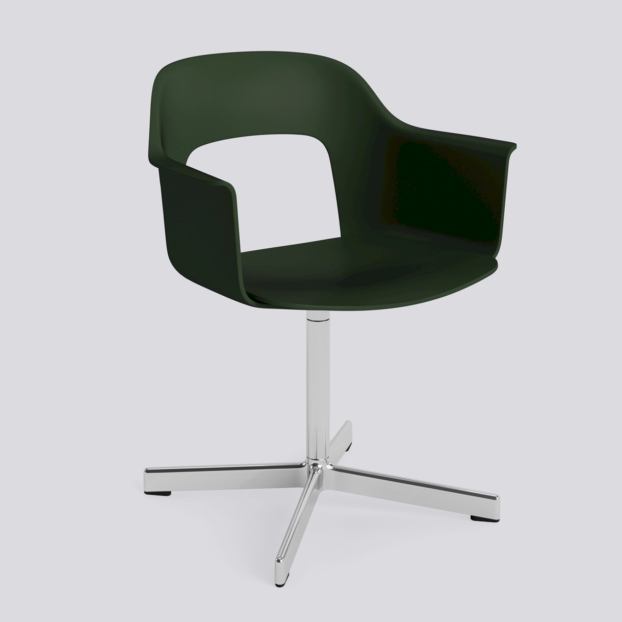 Layout Armchair 231 Polished aluminium 4 star swivel base Standard glider-Bottle green polypropylene shell/seat-None-None