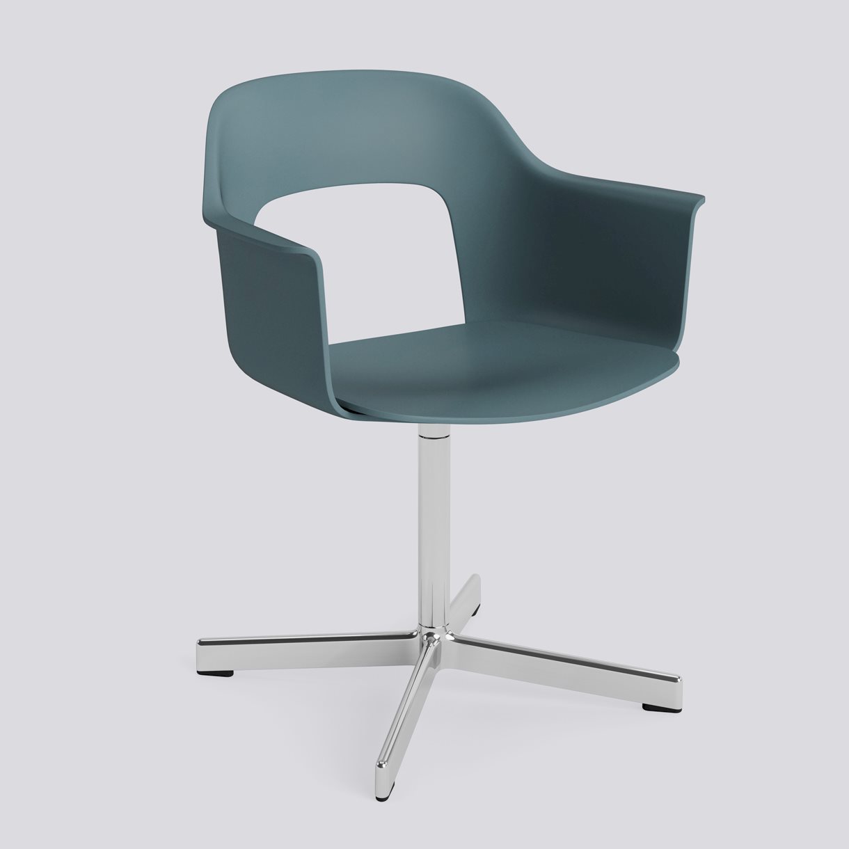Layout Armchair 231 Polished aluminium 4 star swivel base Standard glider-Ocean polypropylene shell/seat-None-None