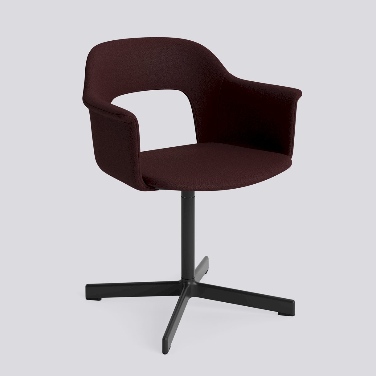 Layout Armchair 234 Black powder coated aluminium 4 star swivel base Standard glider-Full upholstery-Vidar-693