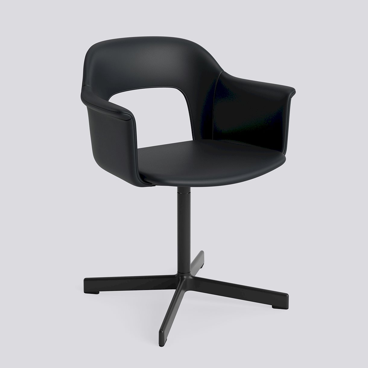 Layout Armchair 234 Black powder coated aluminium 4 star swivel base Standard glider-Full upholstery-Grano-Black