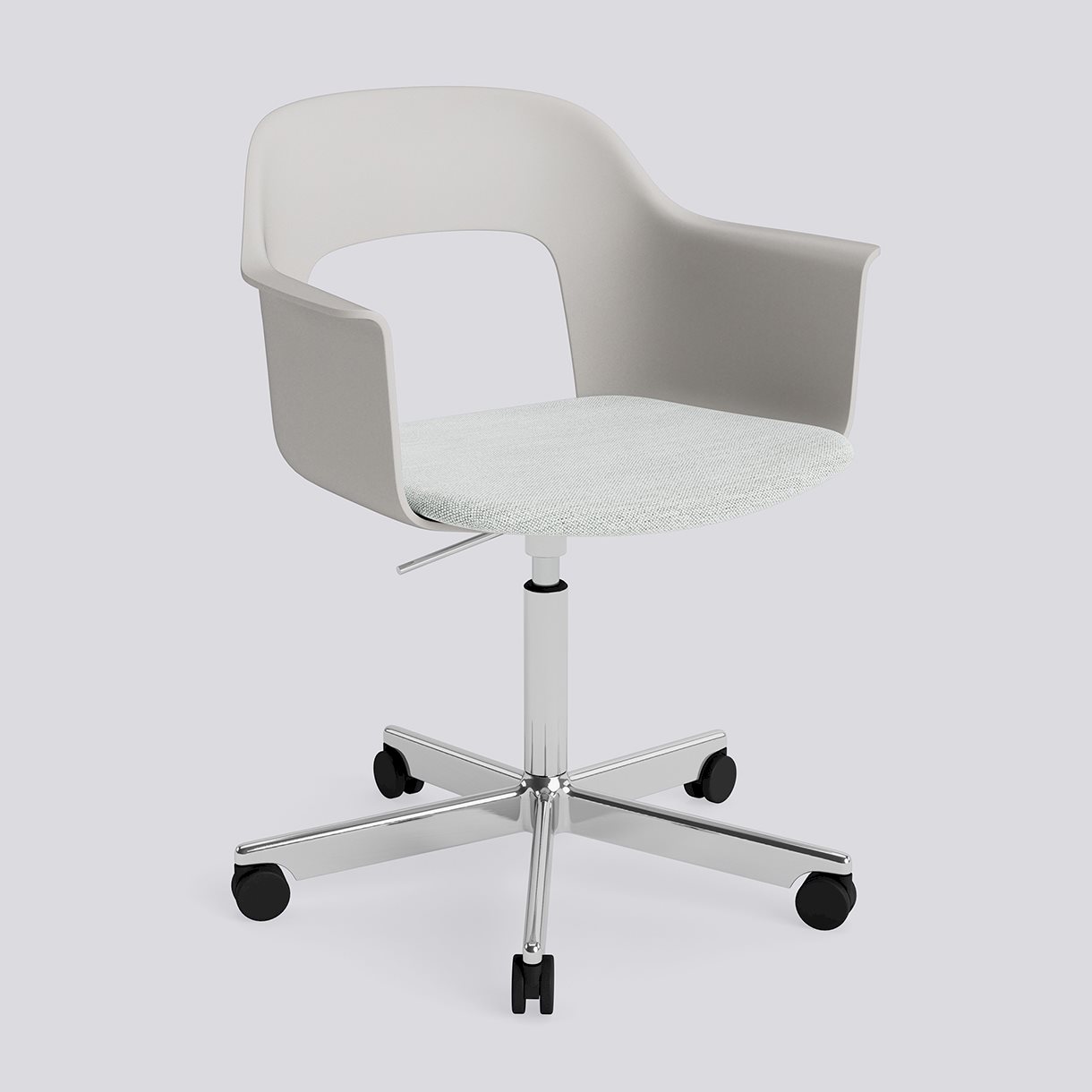 Layout Armchair 243 Polished aluminium 5 star swivel Gas lift Wheel base-Sky grey polypropylene shell Seat upholstery-Mode-001