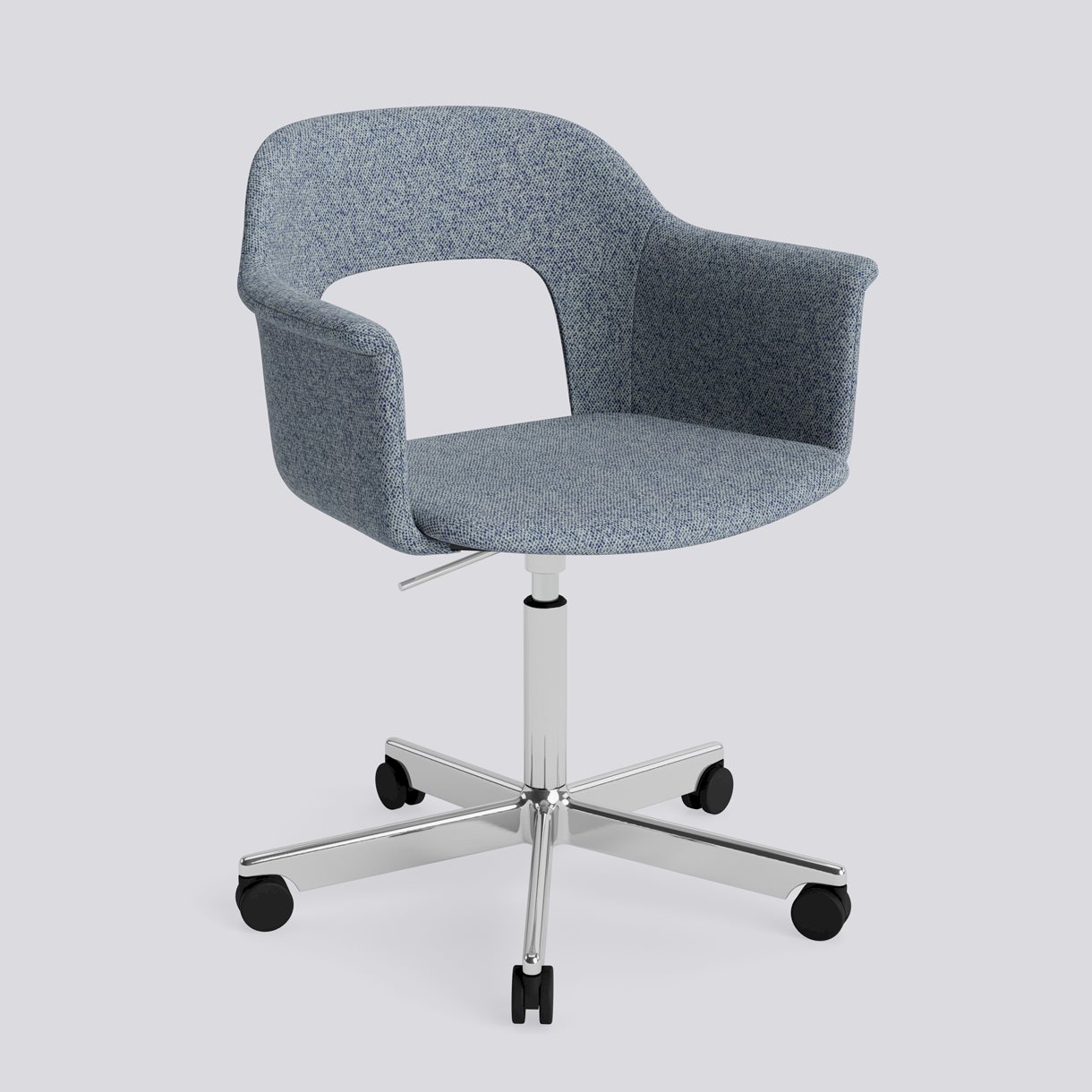 Layout Armchair 244 Polished aluminium 5 star swivel Gas lift Wheel base-Full upholstery-Vanir-733